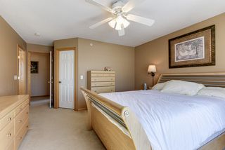 Master bedroom with walking closet and ceiling fan