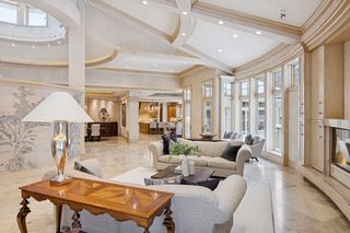 Notice the beautiful architectural details and curved wall.