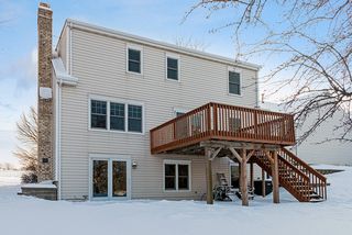 Deck steps walk down to yard for easy access