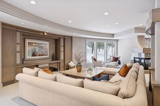 Oversized Sectional for many to watch a movie from the projection TV system.