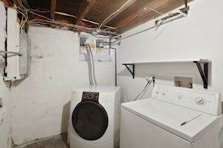 Laundry area in basement