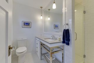 All-new master suite with basket weave tile floor and subway tile walls