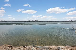 Nice clear water with boulder rip rap shoreline