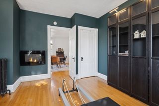 Built-in cabinets for extra storage. Cabinets convey with the sale