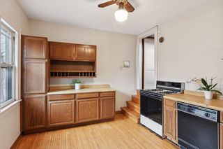 kitchen with stairway