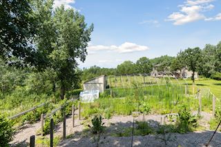 Expansive garden area