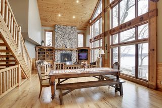 The lodge - like feel is highlighted by numerous special details along with views that are un-matched in the Rush Lake area.