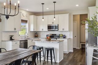 One might appreciate the contemporary and organic feel of the main level spaces.