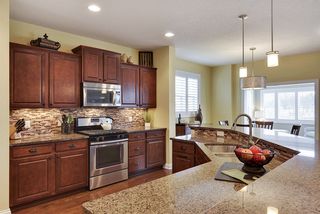 Upscale granite and tile finishes.