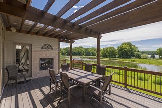 What a view and cozy fireplace!
