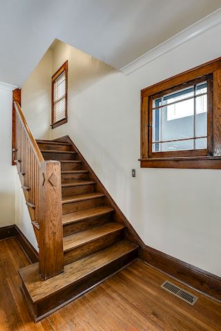 Beautiful hardwood floors and steps to the second floor