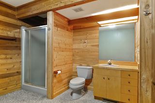 Spacious bath on lower level 