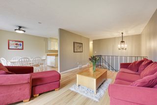 Living room flows into dining...