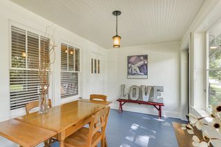 Great spring, summer and fall gathering spot and welcoming entrance to this surprisingly large bungalow.