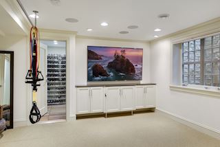 ...and egress window to bring light to the lower level and a wine room