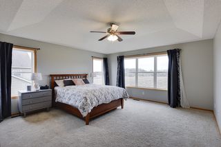 Master bedroom overlooks backyard.  Lots of windows and cove ceiling.
