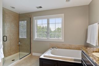 Separate shower with glass doors