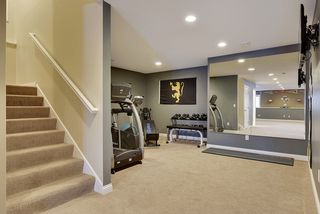 Lower level has large exercise room.