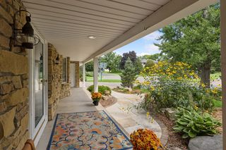 Beautiful limestone accented front porch