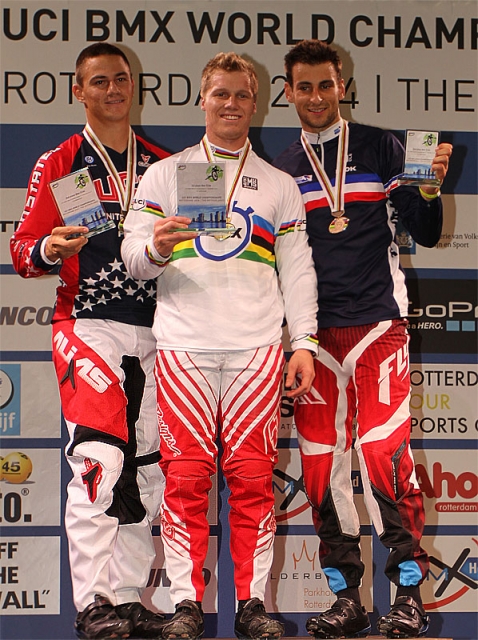 Corben Sharrah (left) earned silver in the elite men's event. 