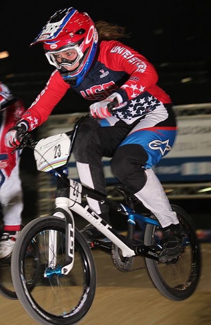 Felicia Stancil races in an early round