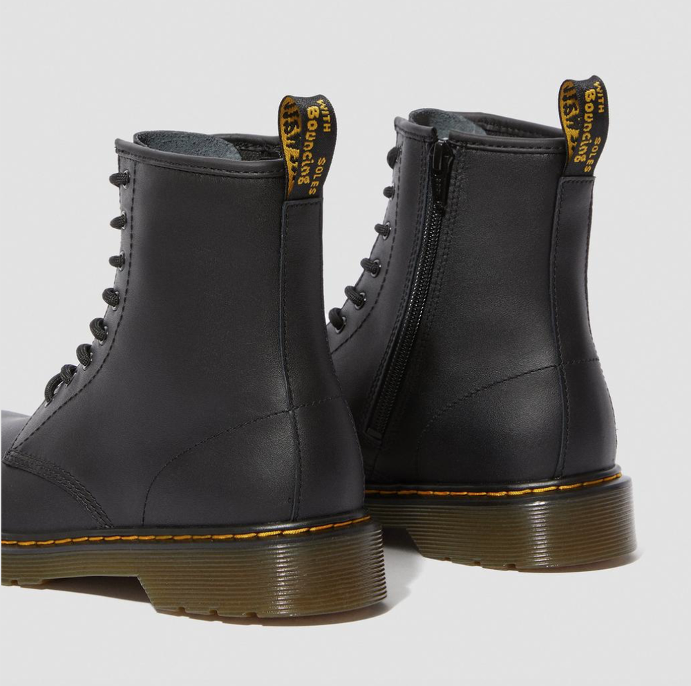 Bottes Dr. Martens 1460J Enfants, Cuir Noir Brillant, Taille 29 EU (12 US)