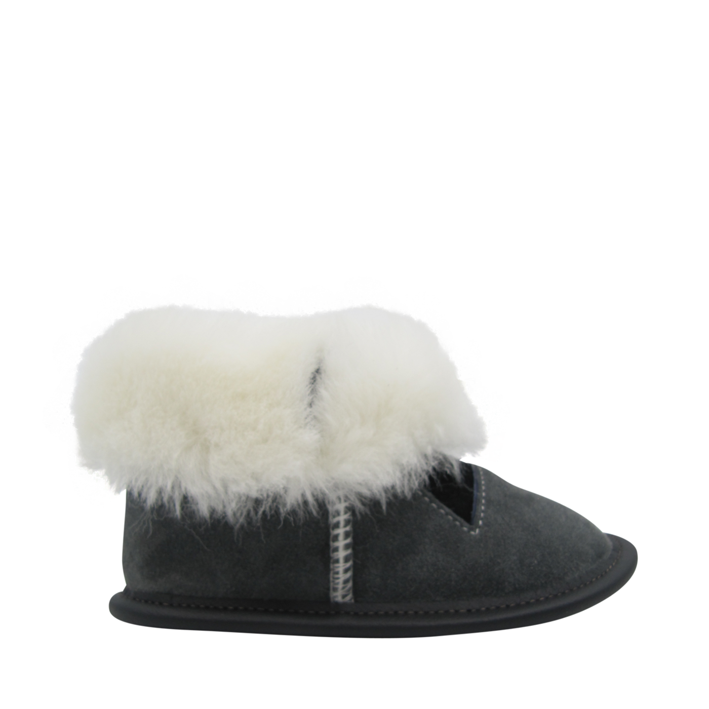 GARNEAU PANTOUFLE GRISE LAINE BLANCHE Chaussures Pierre Roy