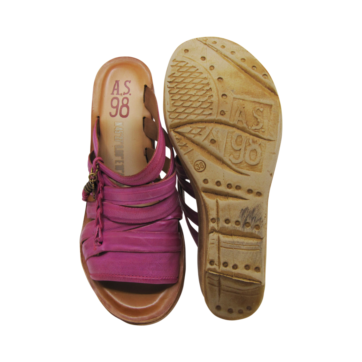 Sandales rose doré à talon et bout arrondi