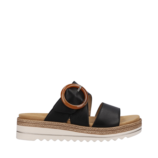 Sandales Noir pour Femmes de la marque RIEKER, 4. Un produit distribué par Chaussures Pierre Roy - Saint-Jean Québec