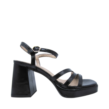 Wonders femme sandale couleur noir verni Chaussures Pierre Roy