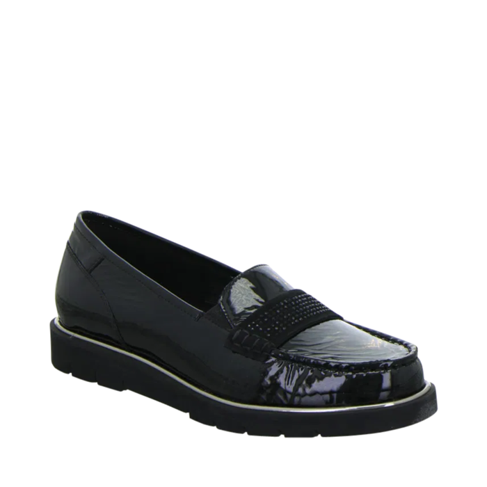 ARA Femme Dallas Mocassin, Noir, 38 EU Large