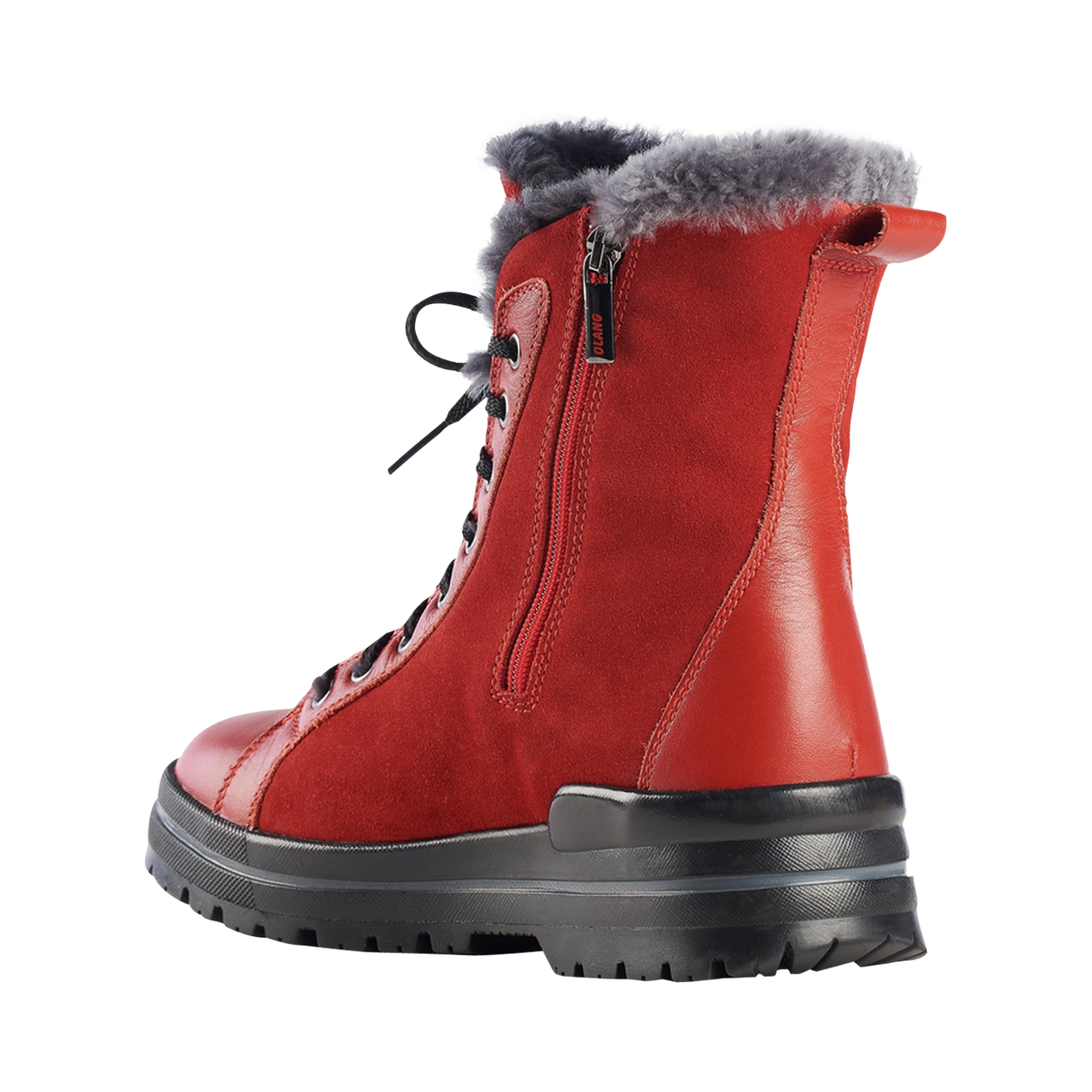 OLANG BOTTILLON LACEE DOUBLE ROUGE SUEDE Chaussures Pierre Roy