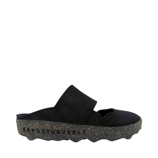 Black Slippers for Women by the brand ASPORTUGUESAS, 4. A product distributed by Chaussures Pierre Roy - Saint-Jean Quebec