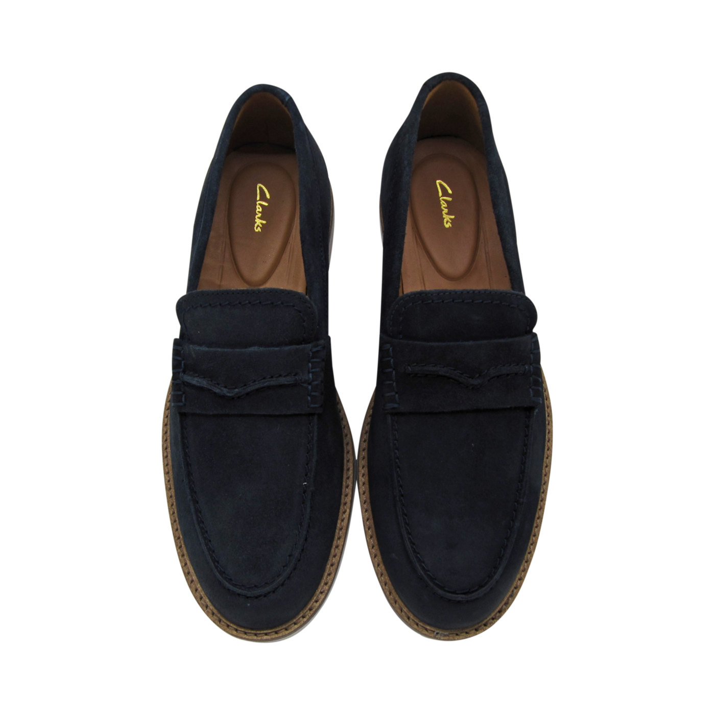 Clarks chic navy suede loafer shoes Chaussures Pierre Roy Saint-Jean