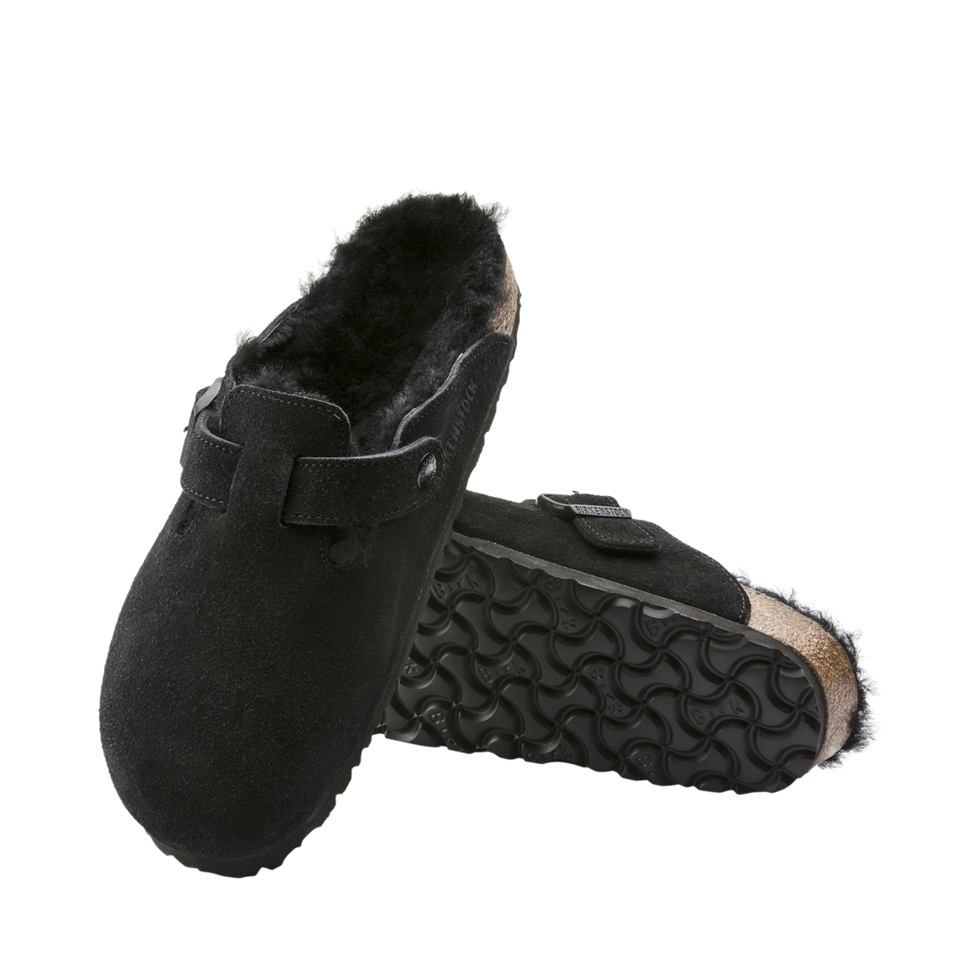 靴 BIRKENSTOCK BOSTON VL/SHEARLING 259883 Birkinstock women's Boston Shearling black mule - Chaussures