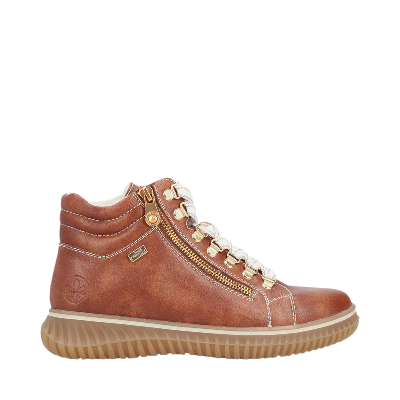 Rieker women's lace-up/zip lined boots tan Chaussures Pierre Roy