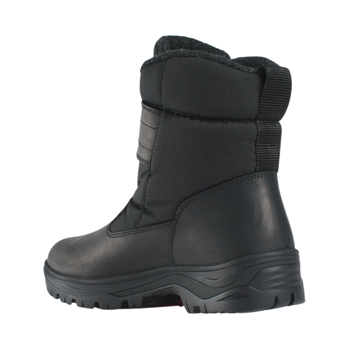 Olang men's black Bob boot with double lining, Velcro and studs