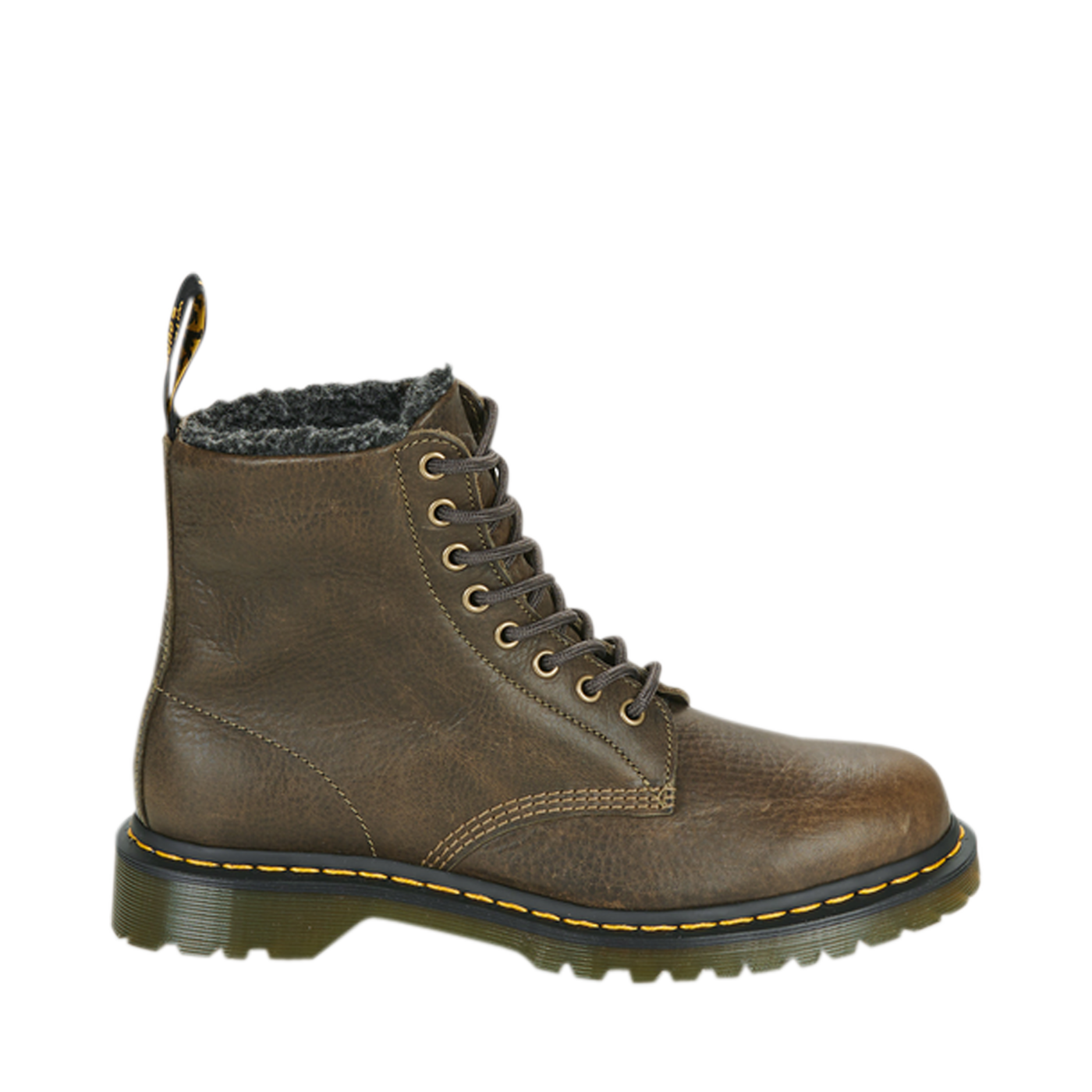Dr Martens lace-up boot lined 1460 olive - Chaussures Pierre 
