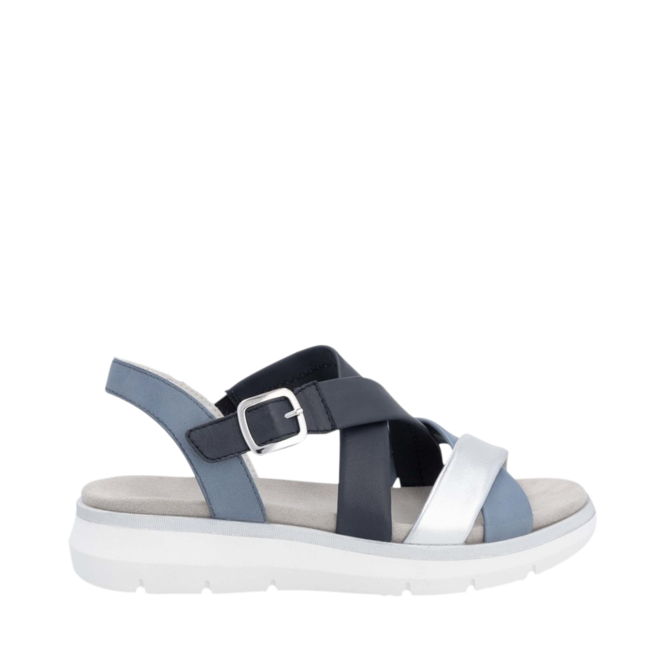 Sandales Bleu pour Femmes de la marque RIEKER, 4. Un produit distribué par Chaussures Pierre Roy - Saint-Jean Québec