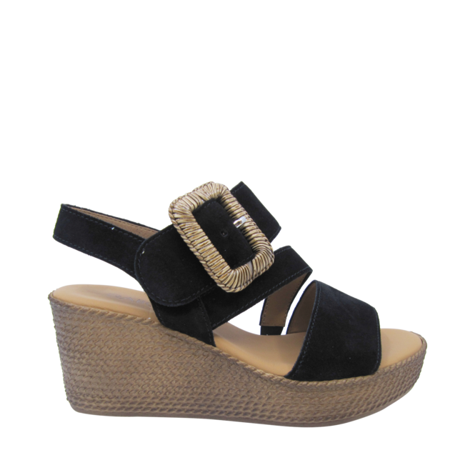 Black Sandals for Women by the brand GABOR, 2. A product distributed by Chaussures Pierre Roy - Saint-Jean Quebec