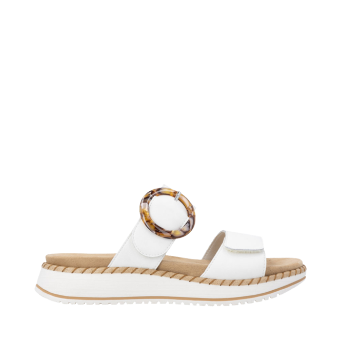 Sandales Blanc pour Femmes de la marque RIEKER, 4. Un produit distribué par Chaussures Pierre Roy - Saint-Jean Québec