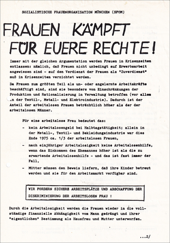 Sozialistische Frauenorganisation, 1.5.76 Sozialistische Frauenorganisation, 1.5.76