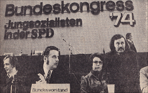 Juso-Bundeskongress 74, dritte von links: Die "rote Heidi"