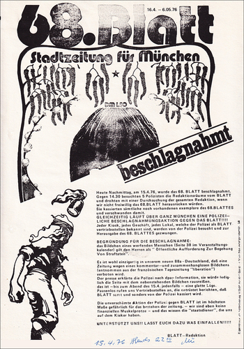 BLATT-Beschlagnahme, 15.4.76