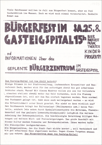 BI Haidhausen, Gasteigspital, 25.8.73 BI Haidhausen, Gasteigspital, 25.8.73