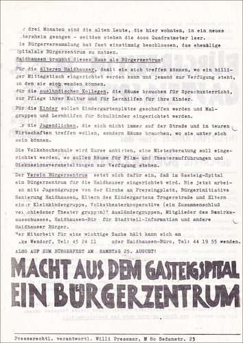 BI Haidhausen, Gasteigspital, 25.8.73