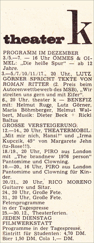 theater k, Dezember 75