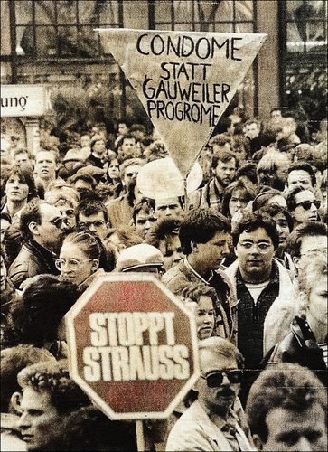 Demo gegen Maßnahmepaket der Staatsregierung, 4.4.87