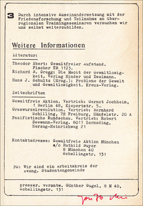 Gewaltfreie Aktion, Januar 76