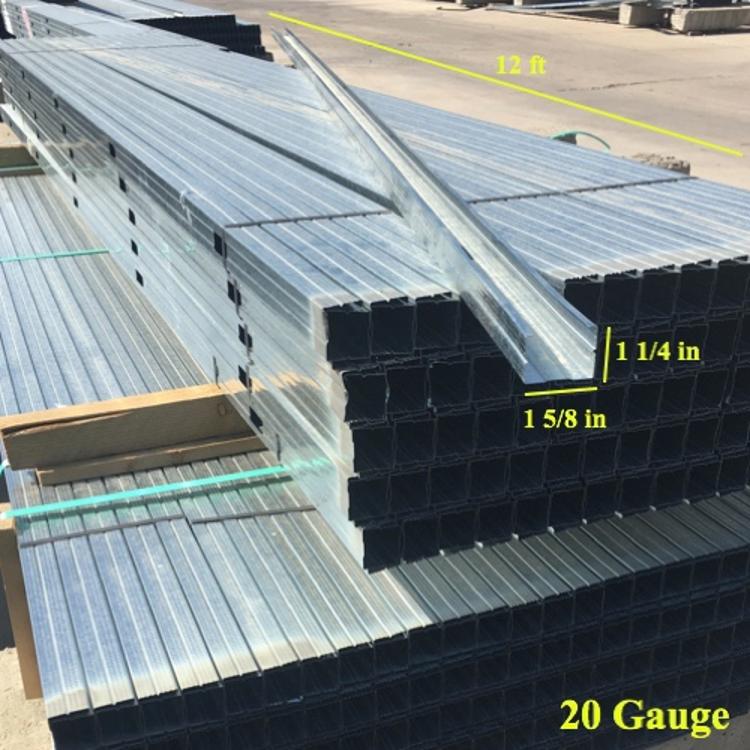 1 5/8 in x 12 ft x 20 GA EQ Steel Stud w/ 1 1/4 in Flange at Pioneer